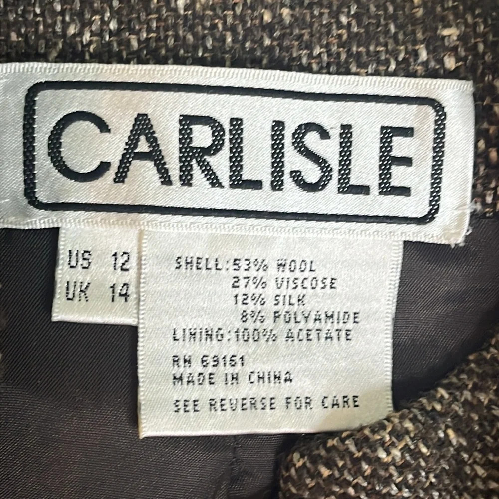 Carlisle Gray Tweed Double-Breasted Wool Silk Blazer - Picture 4 of 14